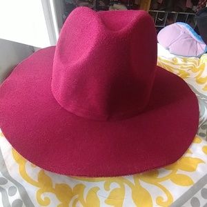 Maroon fedora hat